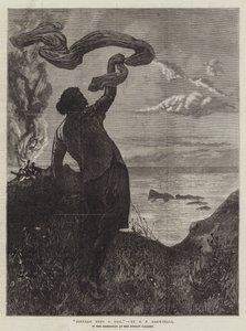 Sindbad ziet een zeil, in de tentoonstelling in de Dudley Gallery